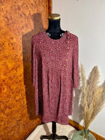 Robe babydoll etam  - Imprimé bordeaux - Taille 38