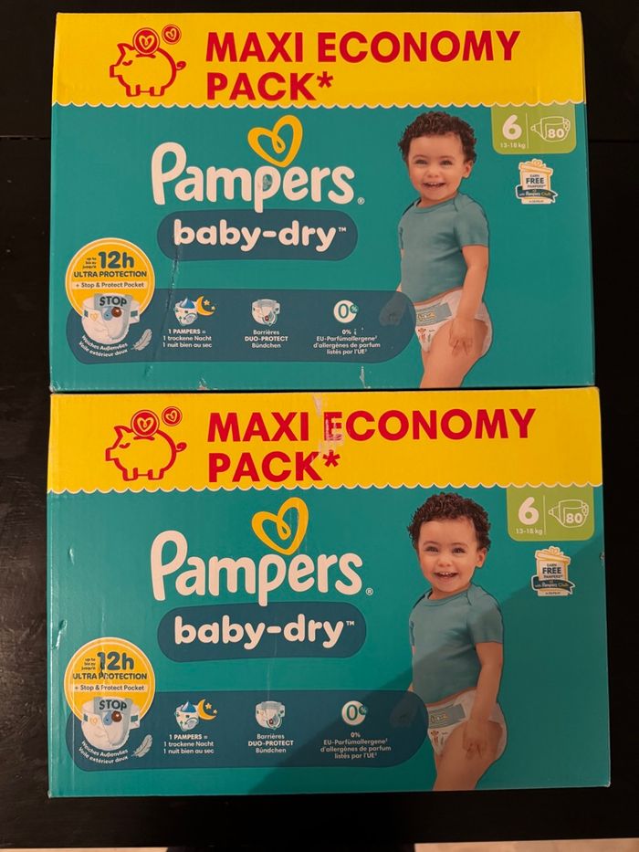 160 couches pampers taille 6