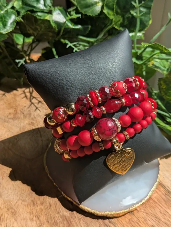 Lot de 4 bracelets acrylique tendance - photo numéro 2