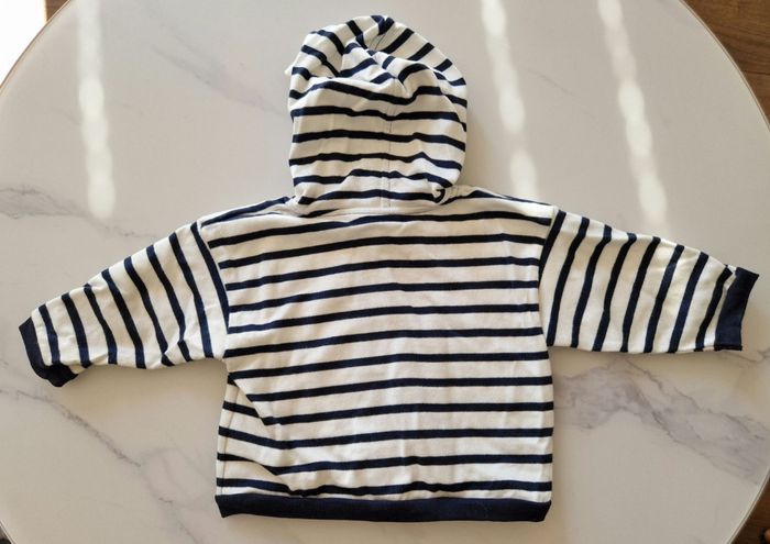 Pull zippé marinière Petit Bateau 12 mois - photo numéro 3