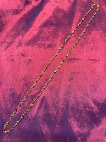 Beau collier/sautoir en métal doré femme TBE - bijoux fantaisie