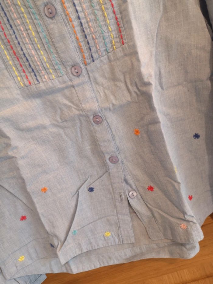 Chemise en bleu jeans clair colorée Filou & Friends 10 ans - photo numéro 4