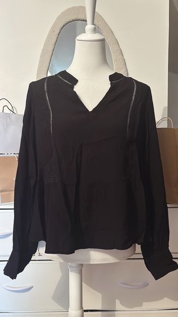 Blouse noire manches longues Monoprix T38