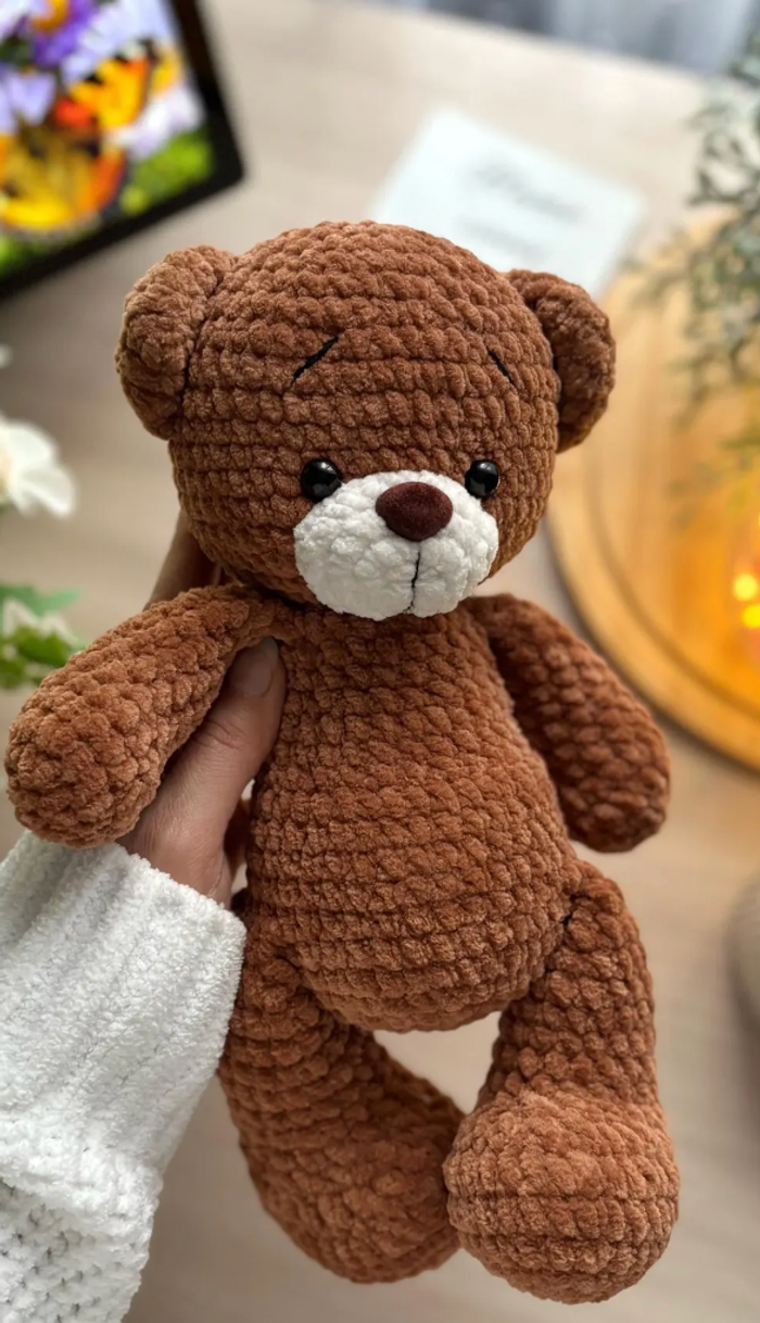 🧸 Peluche Ourson au crochet – Fait main avec amour 🧶🤎