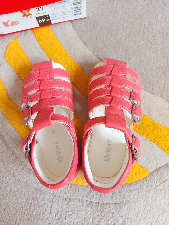 Sandales Kickers Bigfor rose 23 neuves - photo numéro 2