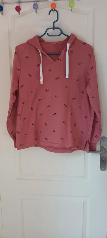 Sweat à capuche vieux rose