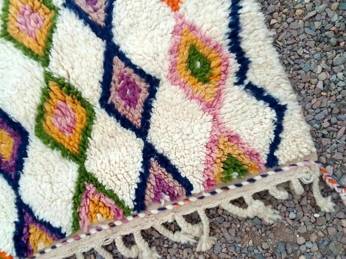Tapis Beni ourain, Authentique tapis marocain, en laine véritable, Tapis fait main, Carpette - photo numéro 7