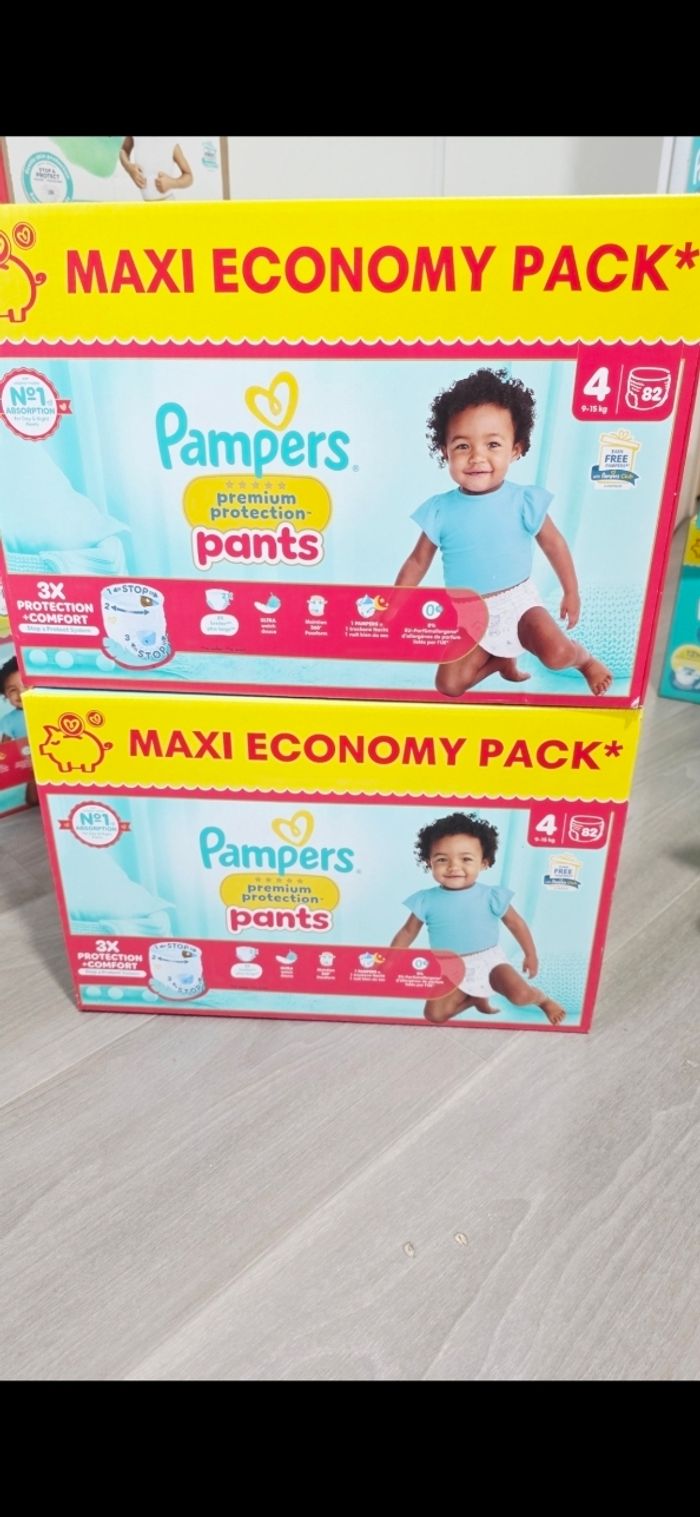 2× Couches-culottes Pampers Premium Taille 4 MAXI PACK  ×164