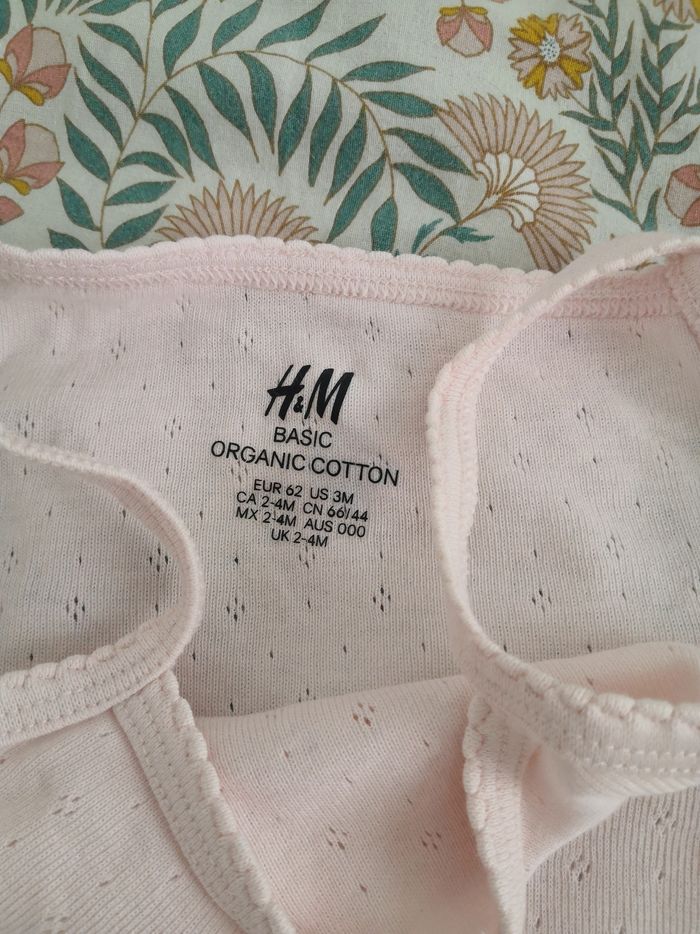 Body à bretelles rose H&M 3mois - photo numéro 2