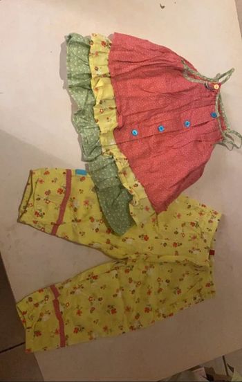 Ensemble Catimini 18 mois  Tunique et pantalon  Rose vert