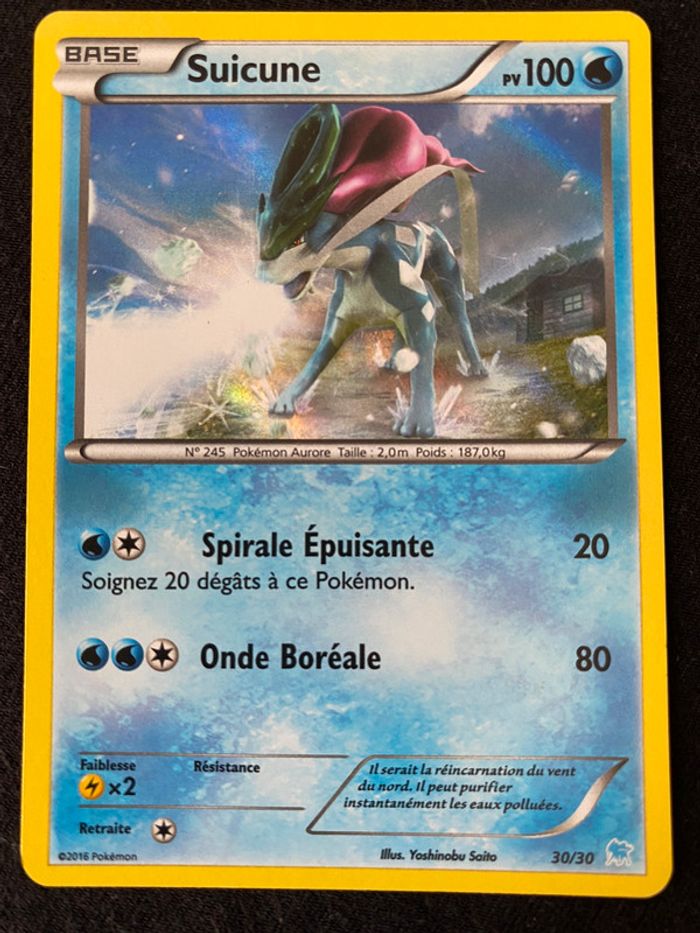 Carte Pokémon rare Suicune 100PV 30/30 neuve