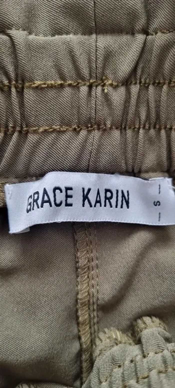 Pantalon vert kaki Grace Karin - photo numéro 4