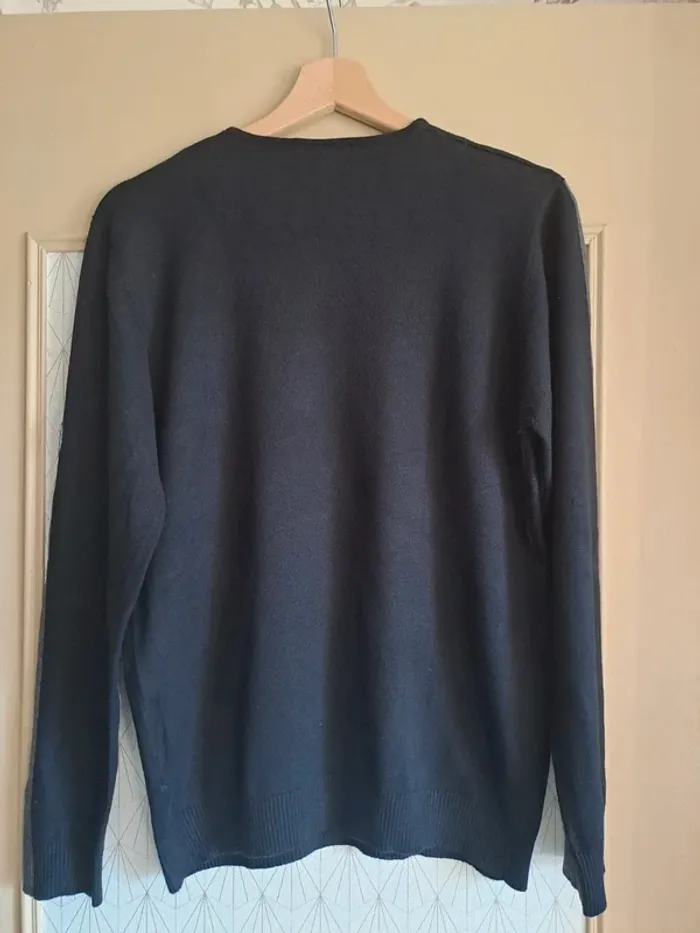Pull homme comme neuf très doux Rivaldi Black noir et gris L - photo numéro 8