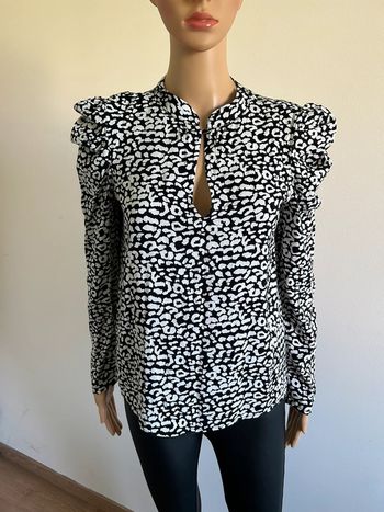 Blouse noire et blanche Le Temps des Cerises taille XS TBE