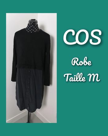 Robe 2 en 1 Laine et soie noir Taille M Cos