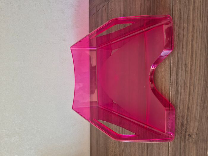 Lot de 5 bannettes empilables couleur rose vif - photo numéro 10