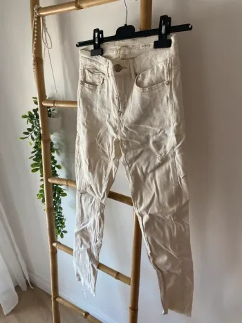 Jean skinny crème