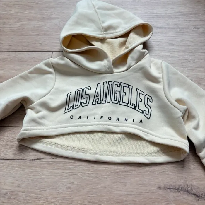 Ensemble beige Los Angeles 18 24 mois sweat court capuche jogging - photo numéro 2