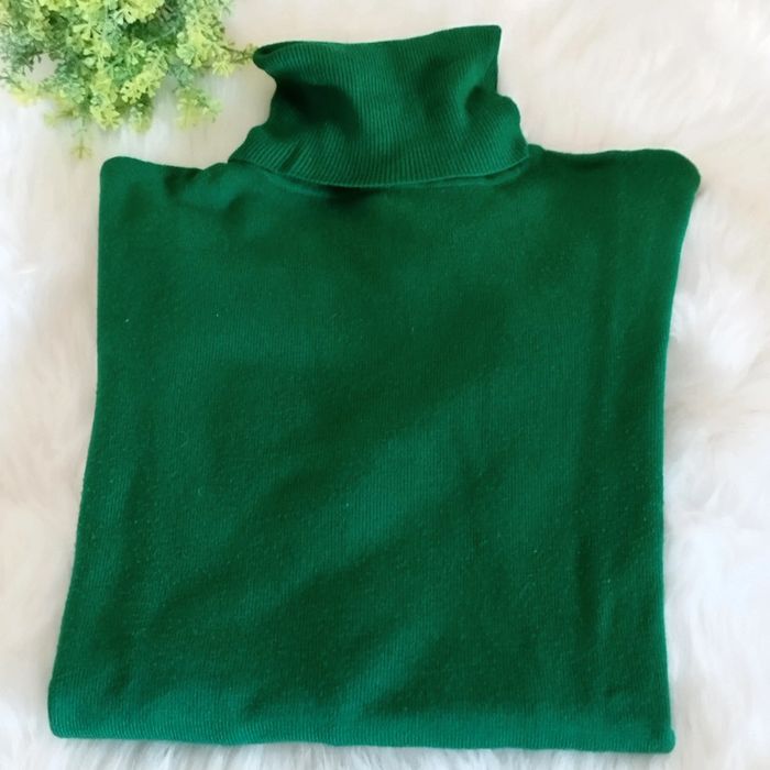 Pull col roulé vert - photo numéro 5