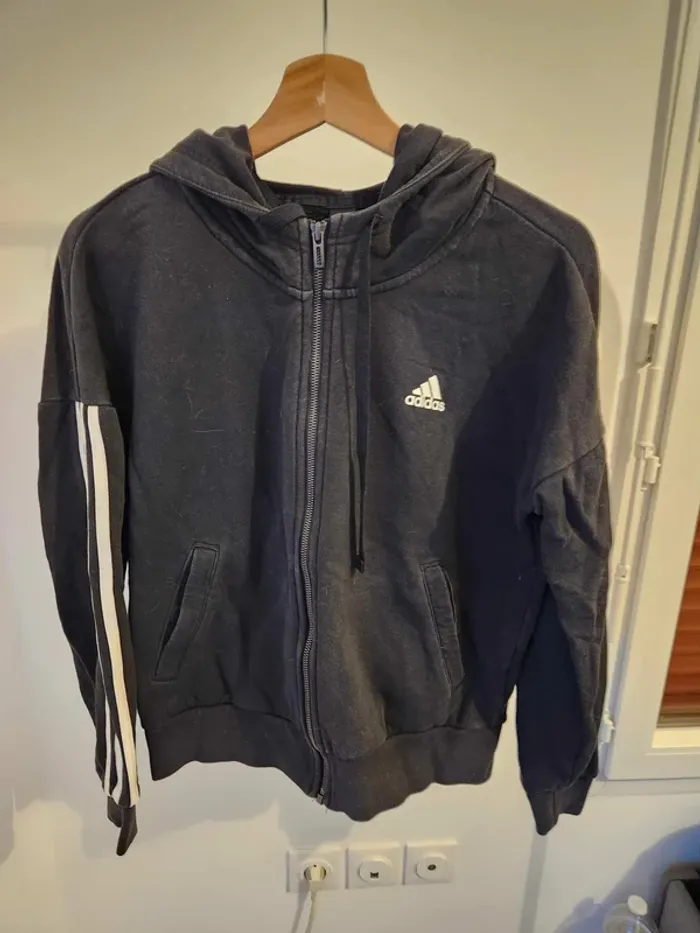 Sweat Zip capuche Adidas S - photo numéro 3