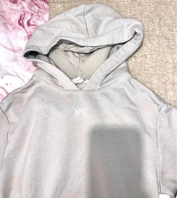 Sweat crop avec capuche couleur beige taille 11/12ans h&m