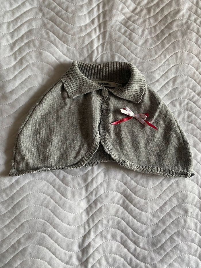 Poncho bébé tape à l’œil 9/12m gris