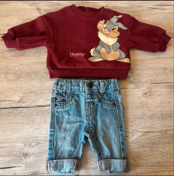 Ensemble jean et pull Panpan en taille 1 mois