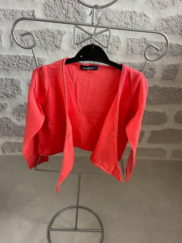 Boléro gilet fille corail in extenso 4 ans - photo numéro 2