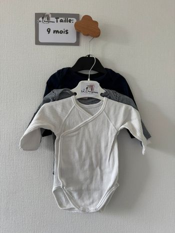 Lot 3 bodies manches longues - taille 9 mois 🌼