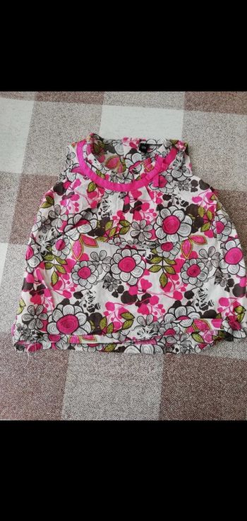 Tunique légère sans manches fleurie 12 mois