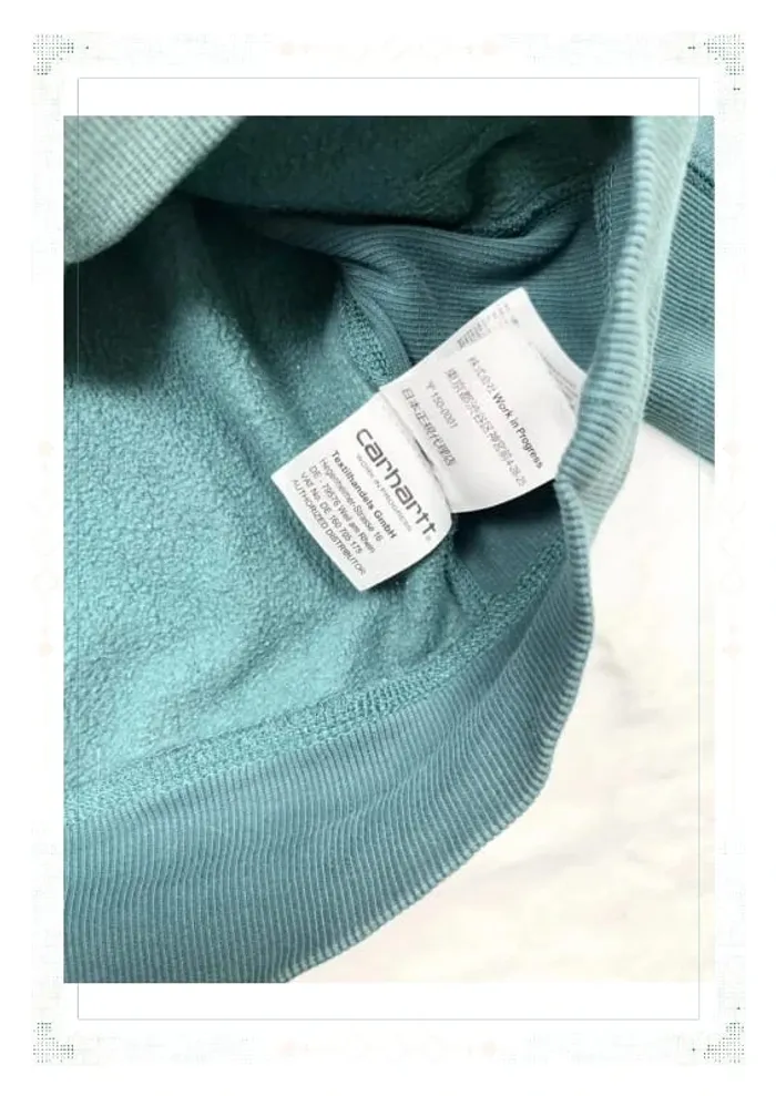 Carhartt pull à capuche vert homme taille S coton - photo numéro 8