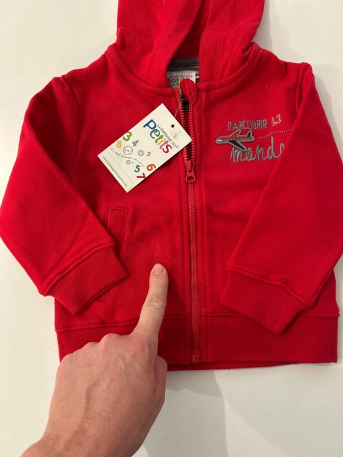 Gilet sweat capuche La compagnie des petits 12 mois - photo numéro 4
