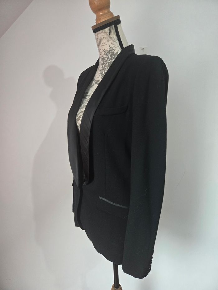 Blazer noir Bel Air – Col satiné smoking chic et intemporel - photo numéro 5