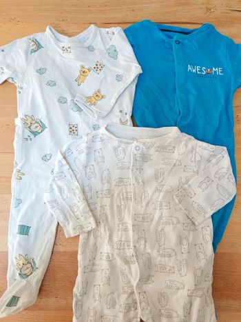 Lot de 3 grenouillères légères 9 mois
