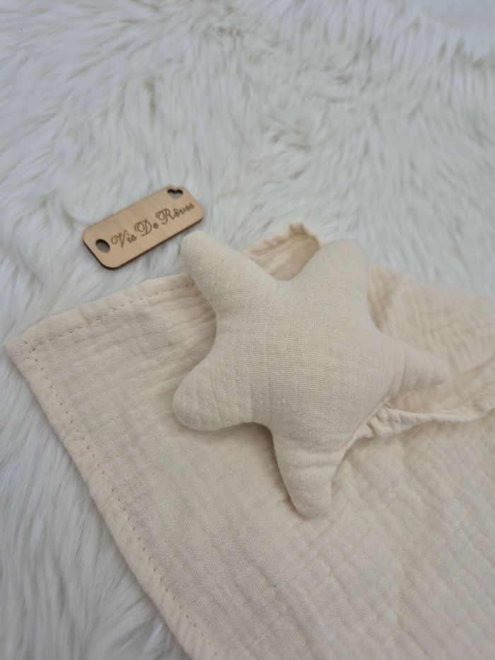 Doudou plat lange étoile Zeeman Beige Écru - photo numéro 2