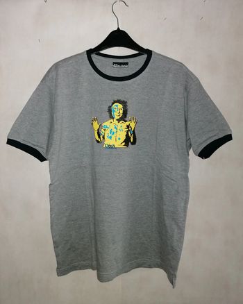 Tee-shirt gris et marine Flocage M