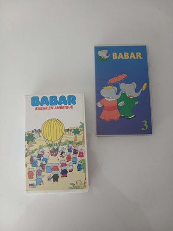 Lot 2 VHS Babar - Babar en Amérique + Volume 3 (Vintage)