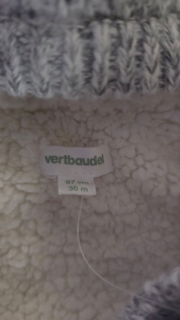 NEUFFFF (non porté) 🏷🥰😍🤩superbe gilet ou veste zippé tricot Intérieur sherpa 36mois garçon 🥰💙😍 - photo numéro 3