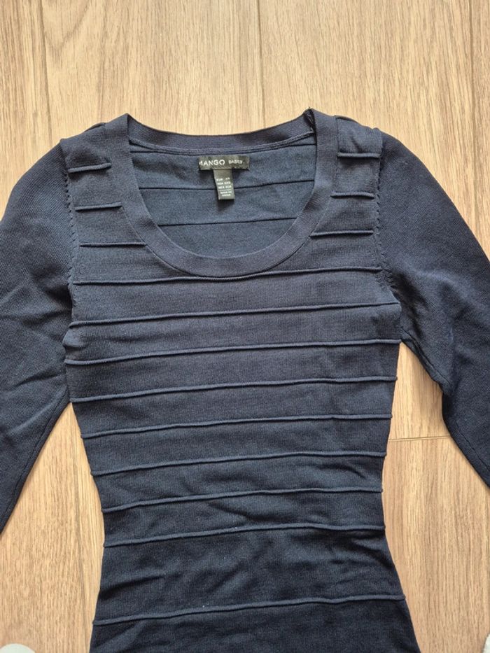 Robe moulante bleue marine mango 3/4 - photo numéro 3