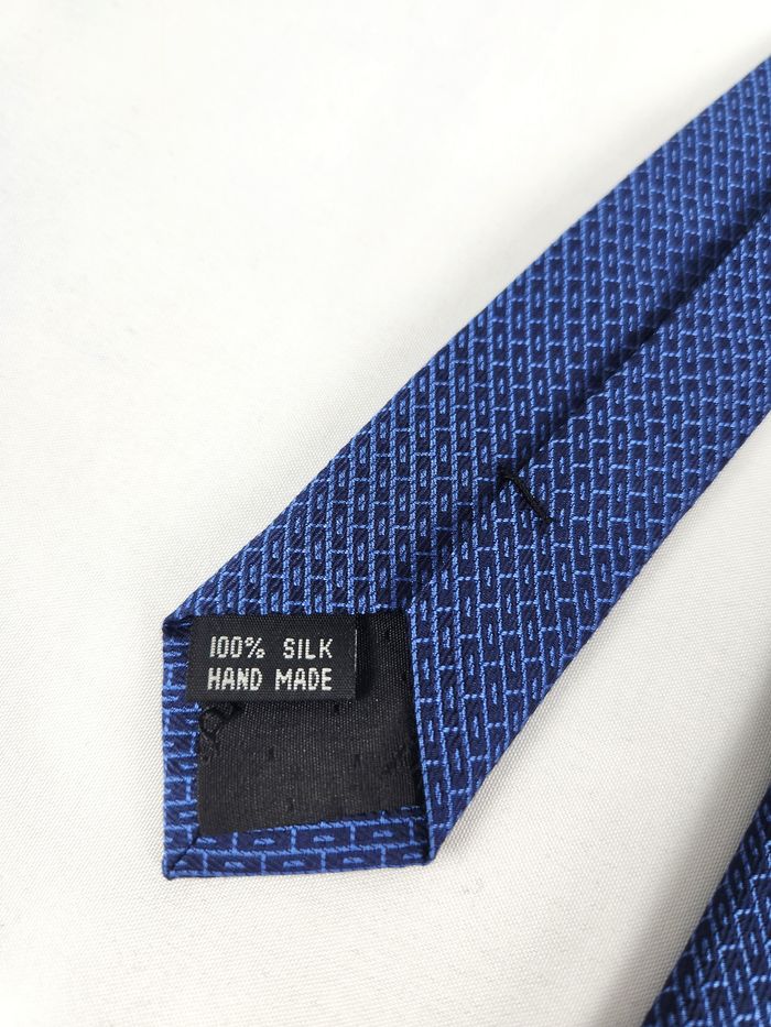 Cravate Pierre Cardin - Bleu Marine & Bleu Ciel - Micro-Motif Géométrique - photo numéro 5