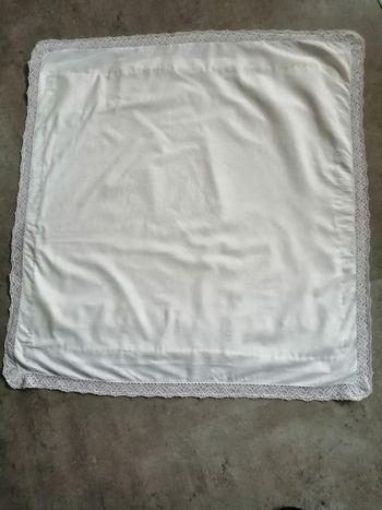 taie d'oreiller blanche bordure au crochet Vintage