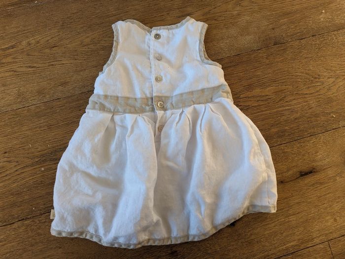 Robe été lin blanche boboli 12 mois - photo numéro 3