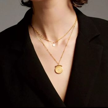 Collier multirangs en acier inoxydable or