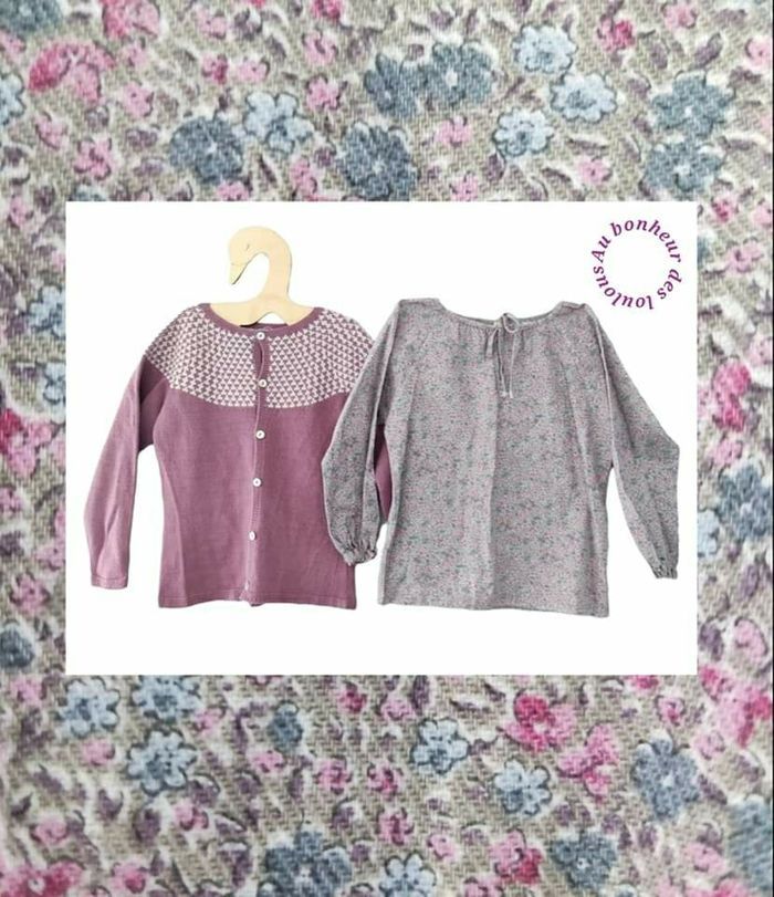 6 ans ensemble little celebs gilet et blouse assorti