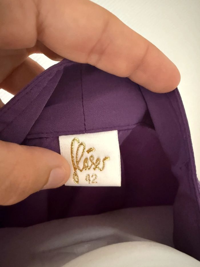 Blouse vintage prune en très bon état taille 42 fléses - photo numéro 7