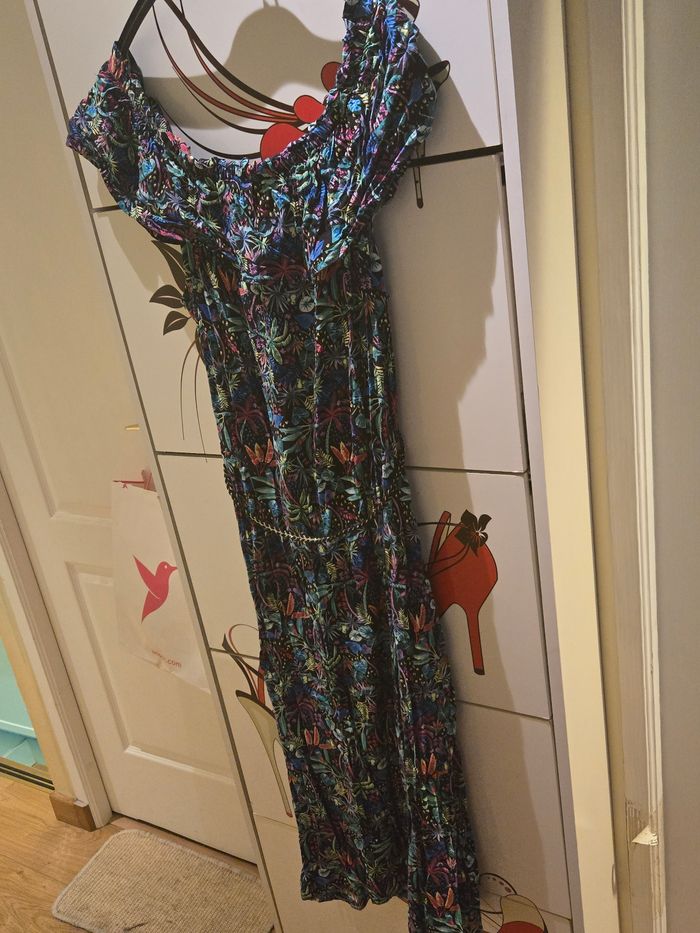 Robe mi-longue motif tropical T.44/45 Gémo - photo numéro 3