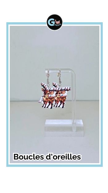🦚Boucle d'oreilles renne