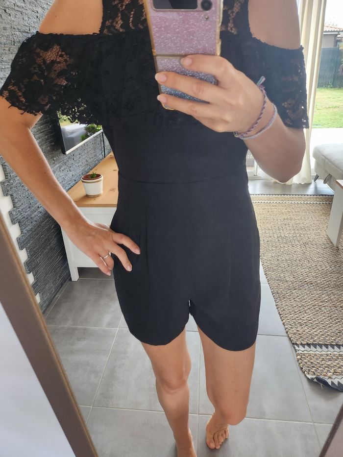 Combishort noire dentelle Zara - photo numéro 3