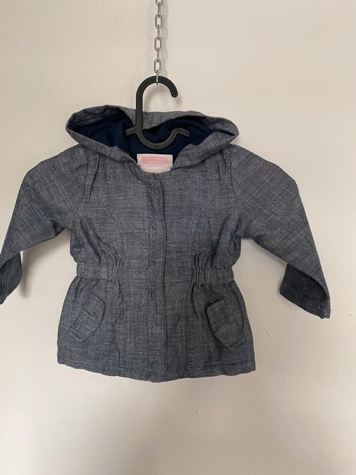 Trench gris bleu et fils argentés - photo numéro 2