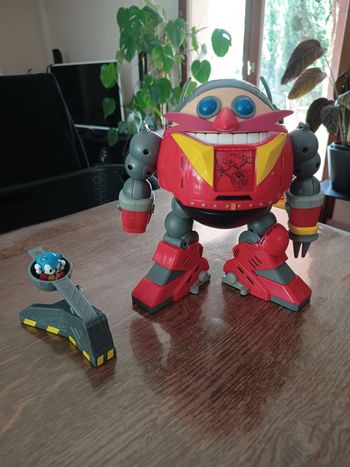 Robot Robotnik Eggman Géant Set de Bataille avec catapulte + Sonic